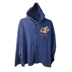 Y2K Warner Bros Studio Looney Tunes Embroidered Hoodie L